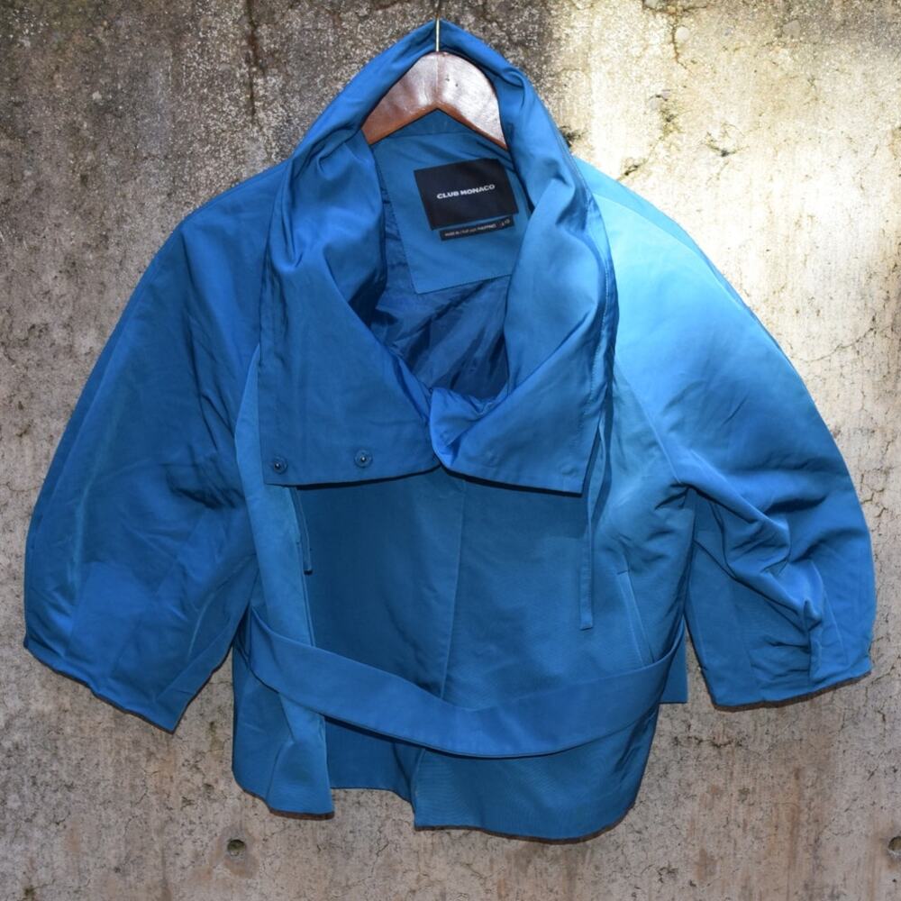 Club Monaco Blue Cropped Jacket Women’s Size L